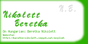 nikolett beretka business card